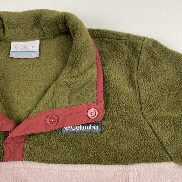 Columbia 1/4 Snap Up Fleece Pullover Girls L (14-16) Pink Brown Sweater - Picture 7 of 10
